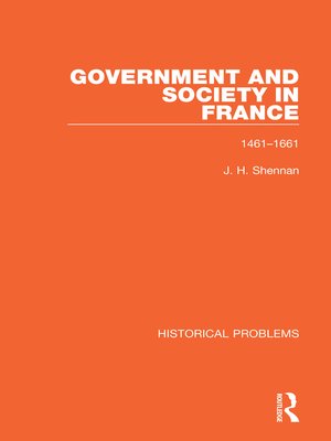 cover image of Government and Society in France